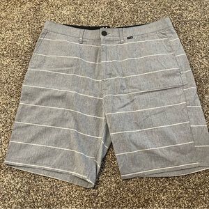 Hurley // light blue white strip shorts